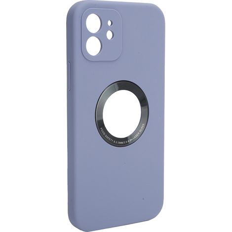 Étui de téléphone en silicone liquide à protection intégrale pour iPhone 12/12 Pro, étanche, violet (1/5)