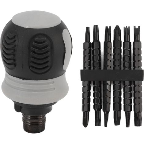 Jeu d'embouts de Mini tournevis à cliquet 13 en 1, poignée télescopique permettant d'économiser du travail avec 6 embouts à tête de lot à double usage