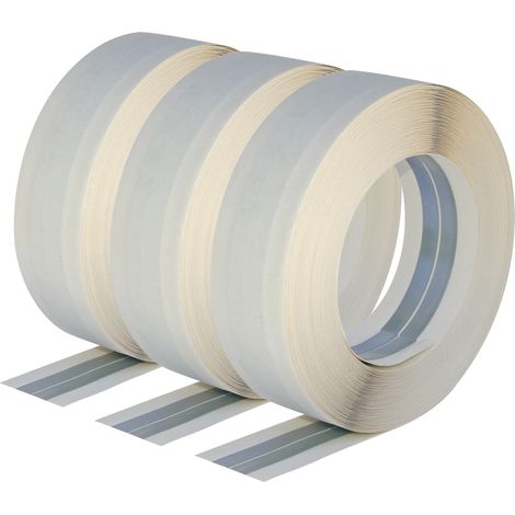 Semin – Lot de 3 bandes armées pour renfort angles plaques de plâtre – 30 m – Papier et acier – Pose rapide et invisible après finition