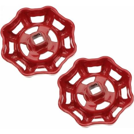 Cyslmuk – Volant de vanne en fonte rouge 7x7mm – Compatible vannes à boisseau sphérique – Design rétro élégant – Pour robinet de conduite d'eau