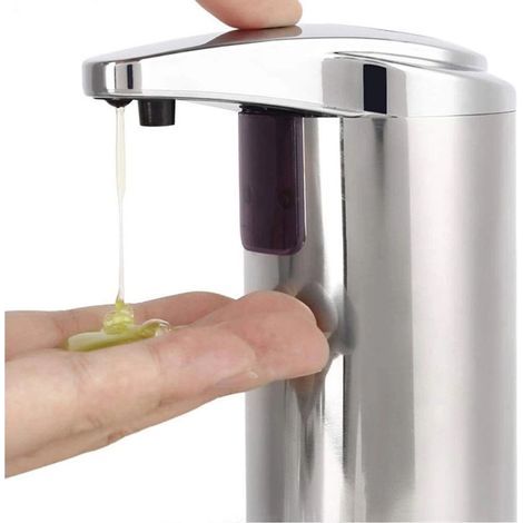 Dispenser di sapone con sensore in acciaio inox da 220 ml (1/4)