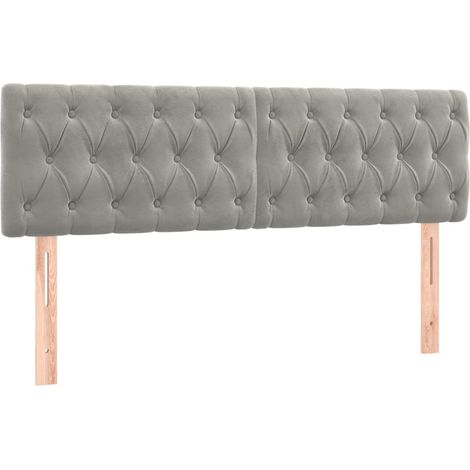 Maison Exclusive - Kopfteile Hellgrau 160x7x78/88 cm Samt