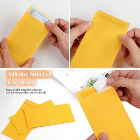 120 Enveloppes Budget pour Argent Liquide, 8,9 x 16,5 cm, Dorées, Rabat Gommé, Petits Objets (1/4)