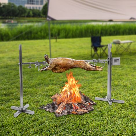 Barbecue électrique en acier inoxydable de 30 kg, barbecue à cochon de lait avec réglage électrique de la hauteur, grille de cuisson, 20 W (1/5)