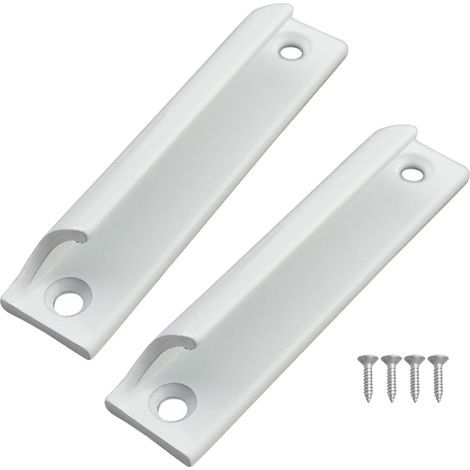 Juego de 2 manijas para puertas - Manija de aleación de aluminio para puertas corredizas - Manija exterior con tornillos para puertas, ventanas, cajones y puertas de armarios - Blanco (96 cm) (1/4)