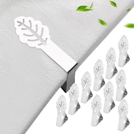(10 Pièces) Pince Nappe Inoxydable, Pinces à Nappe Acier Inoxydable, Attache-pour Une Épaisseur de Bureau dans Les 4 cm (1/5)
