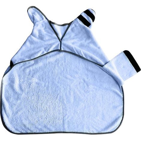 Peignoir pour chien après le bain, peignoir doux pour chiens de petite, moyenne et grande taille, peignoir en microfibre ultra-absorbante, bleu (1/5)