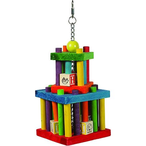 The Bird House Blocco di Costruzione in Legno Labirinto Giocattolo per Uccelli Divertente Gioco interattivo masticando mordere Non tossico Facile da Usare per pappagalli in Gabbia Uccelli Grandi e (1/2)