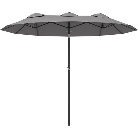 Parasol Agnola XL Inclinable Gris Acier Polyester Résistant UV 285cm (1/5)