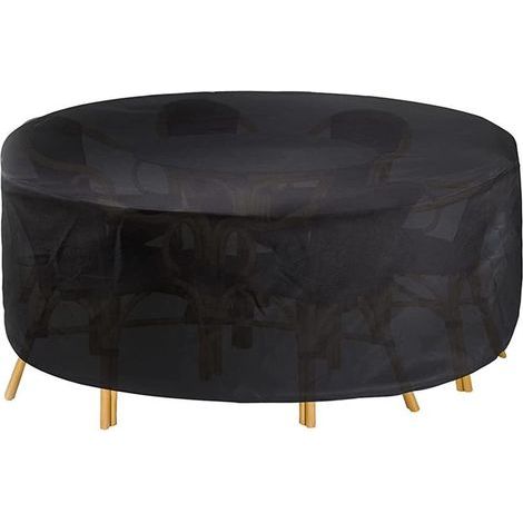 Housse Table Jardin Ronde Housse Salon de Jardin Exterieur Bache Table de Jardin Imperméable Housse de Protection pour Meubles de Jardin Ronde, 120x75cm (1/5)