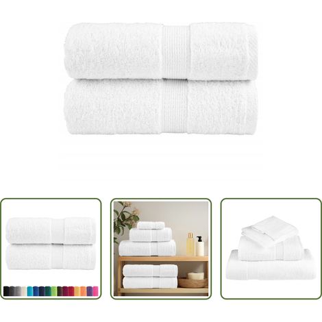 vidaXL Gesichts-Handtücher - Premium-Waschtücher SOLUND 2 Stk. Weiß 30x30 cm 600 g/m² (1/5)