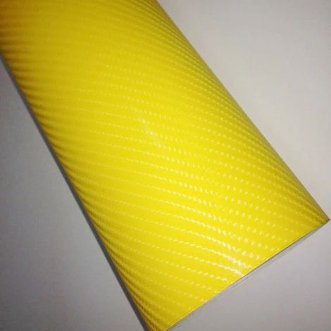 (Jaune - 50 cm x 200 cm) Autocollant et stickers pour voiture en fibre de carbone blanche semi-brillante 4D - Vinyle de covering (1/4)