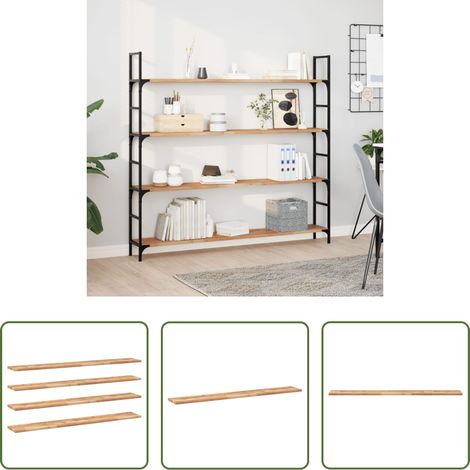 Bois d'acacia -  Étagères flottantes 4 pcs 160x20x2 cm acacia massif à l'huile (1/5)