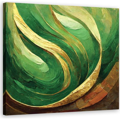 Tableau déco Vert Abstraction peinte 60x60 (1/5)