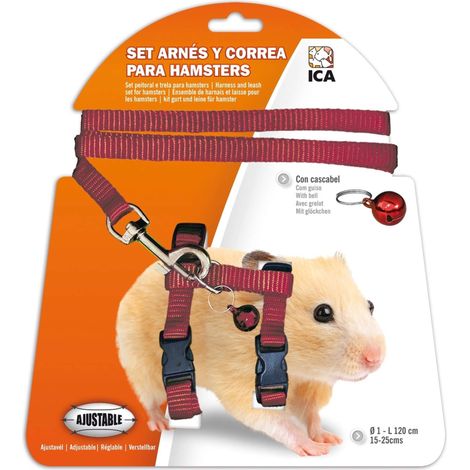 ICA DA975 Set di imbracatura e cinghia per criceto, viola (1/2)