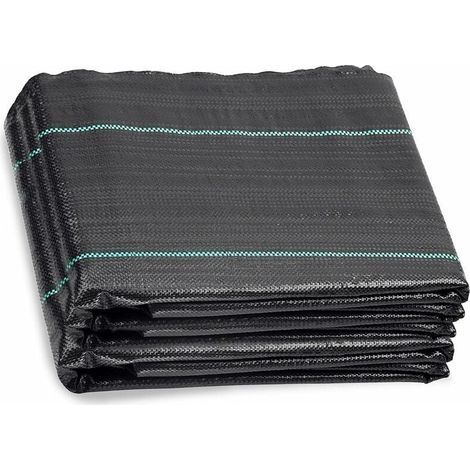 2M x 10M Toiles de Paillage, Toile Anti Mauvaises Herbes Jardin, Bache Noire Agricole, Barriere Anti Racine, Contre Les Mauvaises Herbes, Tissu Perméable à l'eau (1/5)