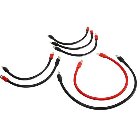 Kit de câblage de batterie en cuivre pur 4AWG (7 pièces) pour voiturette de golf E-Z-GO TXT 36V 48V (à partir de 1994). Compatible avec les modèles E-Z-GO TXT 36V et 48V. (1/5)