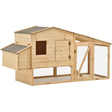Poulailler Bois de pin massif 178x67x92 cm (1/5)