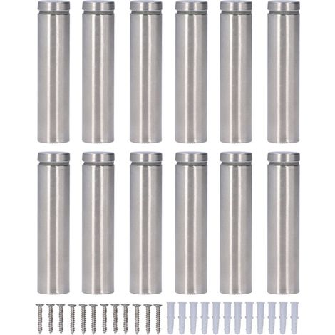 Lot de 12 vis d'entretoise en acier inoxydable 19 x 80 mm pour la fixation de cadres photo en acrylique. (1/5)