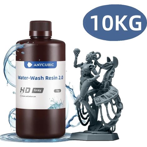 Resina per stampanti 3D, a basso odore, ad alta precisione, grigio HD, 10 kg. (1/2)