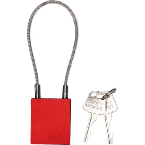 Cadenas à câble avec manille de 85mm, verrouillage en alliage d'aluminium, verrouillage en acier avec 2 clés pour l'entretien des arrêts industriels (1/5)