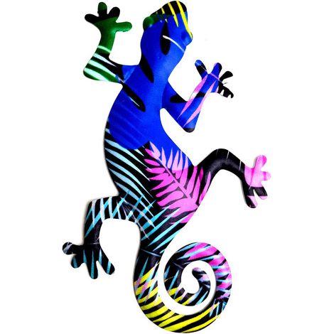 Dekorative Metall-Gecko-Wandskulptur für Wohnzimmer, Schlafzimmer, Büro, Garten (1/5)