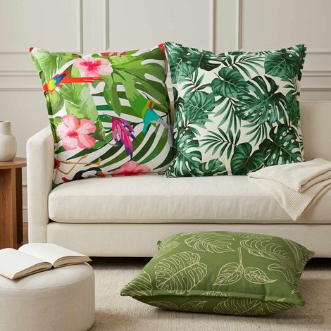 vidaXL Federa 2 pz HOUTEN Design a foglia 65 x 65 cm Poliestere