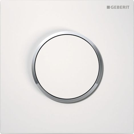 Geberit - Pulsante di risciacquo pneumatico per urinali tipo 10, bianco/cromo 116.015.KJ.1 (1/3)