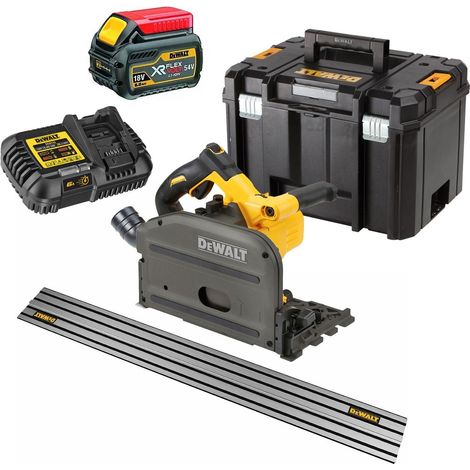 Dewalt DCS520T1 54v XR FLEXVOLT Cordless Plunge Saw 165mm -1x 6.0ah + Guide Rail (1/5)