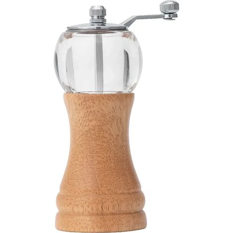Broyeur multifonctionnel à manivelle (couleur claire), outil d'assaisonnement de cuisine en bois massif (1/3)