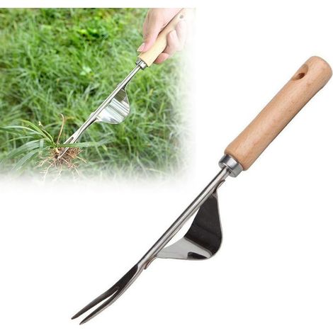 Désherbeur Manuel Outil Gouge de Désherbage en Acier Inoxydable Arrache Pissenlit Extracteur de Mauvaises Herbes pour Racine de Chardon Outil de Jardin (1/5)
