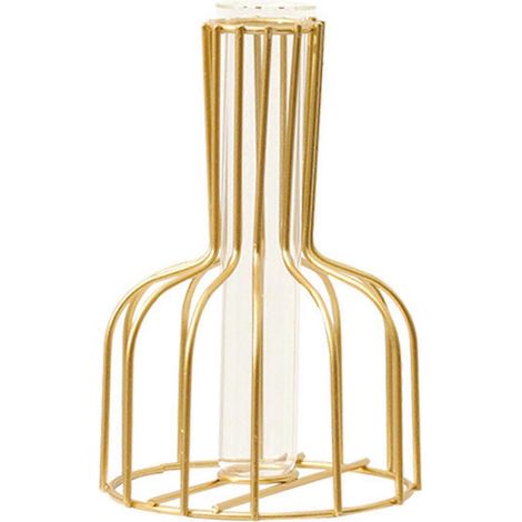 Blumentopf im nordischen Stil aus Schmiedeeisen, Glasvase, geeignet für Hydrokultur-Pflanzen, für Zuhause, Schlafzimmer, Hochzeit, Schreibtischdekoration