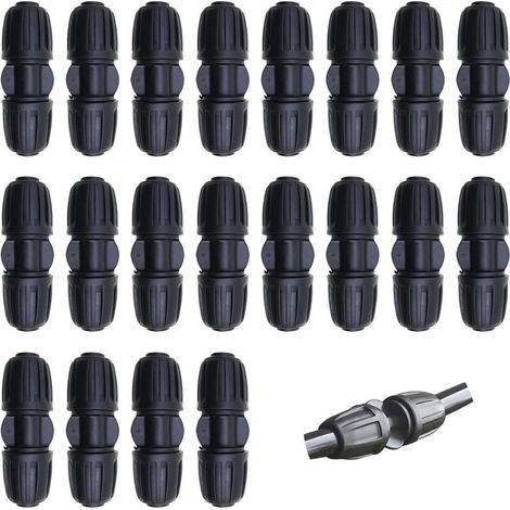 Bardusch Accessoires d'irrigation goutte, 20 pièces tuyau d'irrigation goutte de 1/2 pouces, connecteur d'irrigation goutte de type I, accessoires d'arrosage goutte de 16 mm pour jardin, patio (1/4)