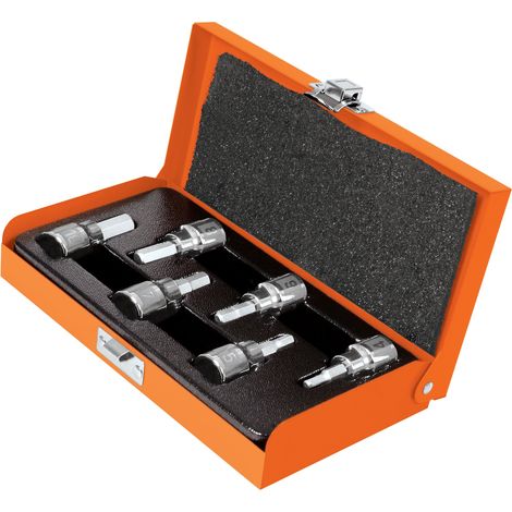Juego llaves vaso hexagonal, cuadro 3/8" - 6 piezas