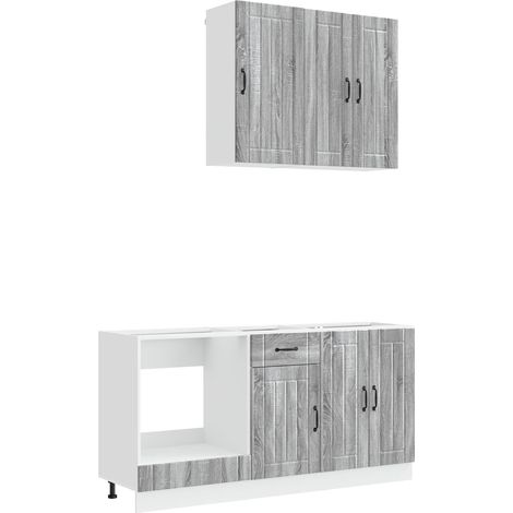 Kitchen Unit LUCCA 5 pcs Grey Sonoma Engineered Wood vidaXL (1/5)