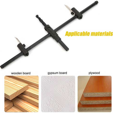 Kit de scies cloches réglables 30-200mm, forets circulaires noirs pour bois, outillage bricolage (1/5)