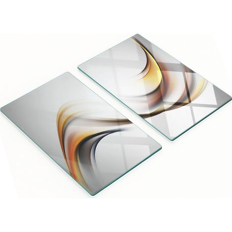 Pannelli decorativi multifunzionali in vetro con motivo astratto a onde, 2x30x52 cm (1/5)