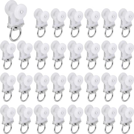 Roues robustes en alliage Amazon, poulies à roulement à billes, roues pour rails droits, accessoires, accessoires pour crochets, roues silencieuses (20 pièces) (1/5)