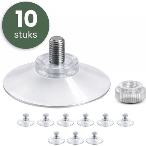 Ventouses filetées ® - Lot de 10 - Ventouses pour fenêtres et vitres - Fixation par ventouses - Ventouses puissantes pour stores, décoration de fenêtres et suspension (1/4)