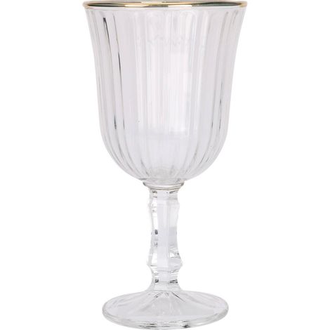 Verre à vin strié avec bord doré, 240 ml