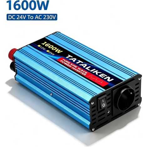 Tataliken Reiner Sinus Wechselrichter 1600W 24V auf 230V Spannungswandler für Auto, Wohnwagen, Notstrom (1/5)