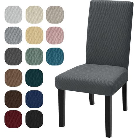 Lot de 4 housses de chaise extensibles, lavables et amovibles (1/5)