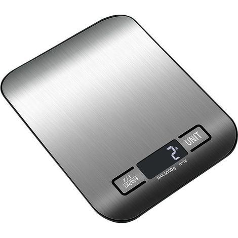 Balance électronique rechargeable en acier inoxydable, balance de cuisine, balance alimentaire domestique, balance de pâtisserie (balance en grammes) (1/4)