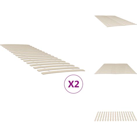 Sommiers à lattes avec 34 lattes 2 pcs 80x200 cm - Lit Plateforme - Sommier Bois - Sommier Pliable - Lit Double - Cadre Lit (1/5)
