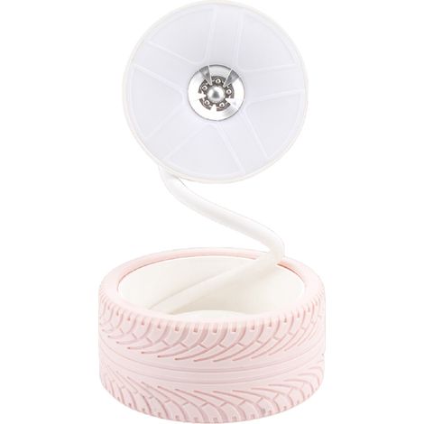 Ortviai Lampe de chevet design roue, rechargeable USB, lumière chaude et pliable – rose (1/5)