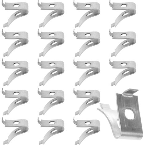 Lot de 18 clips d'étagère en acier inoxydable réglables en aluminium pour étagère de cuisine, bibliothèque (1/5)