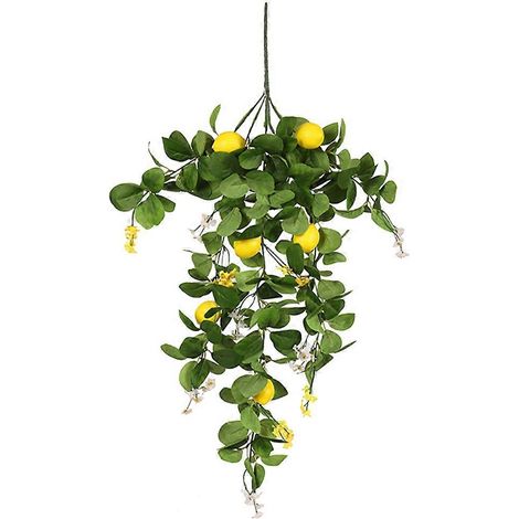 Branche de citronnier artificielle pour la maison, décoration citronnée avec feuilles vertes, faux bouquet de citrons (1/5)