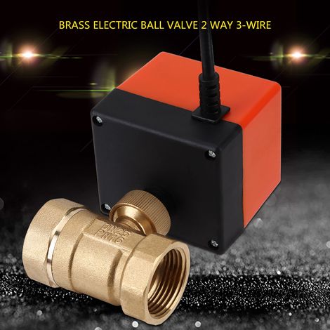 Vanne à bille électrique motorisée en laiton AC 220V, 2 voies, 3 fils, 1,6 Mpa, filetage DN25 (1/5)