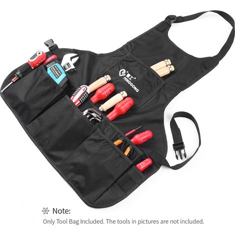 PENGGONG Tablier à outils de jardinage en toile imperméable avec poches, taille réglable, convient aux hommes et aux femmes (1/5)