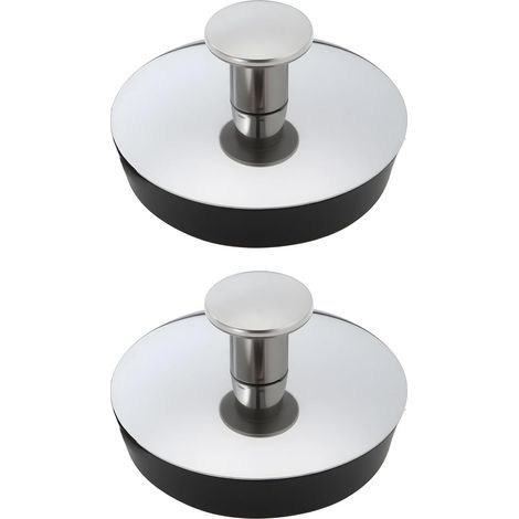 CCYKXA Set of 2 small rubber drain plugs (3.4 x 2.3 cm) for bathtub, sink, kitchen (1/5)
